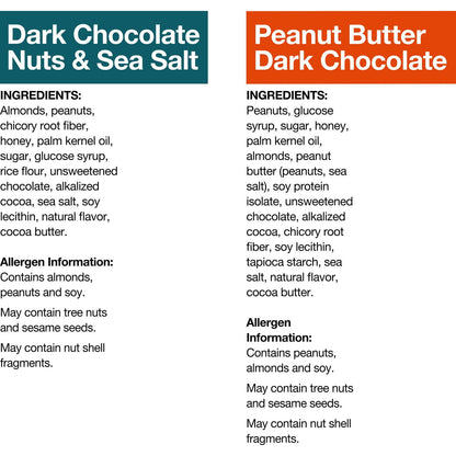 KIND Snack Bars Variety Pack, Dark Chocolate Nuts & Sea Salt and Peanut Butter Dark Chocolate, 18 ct.